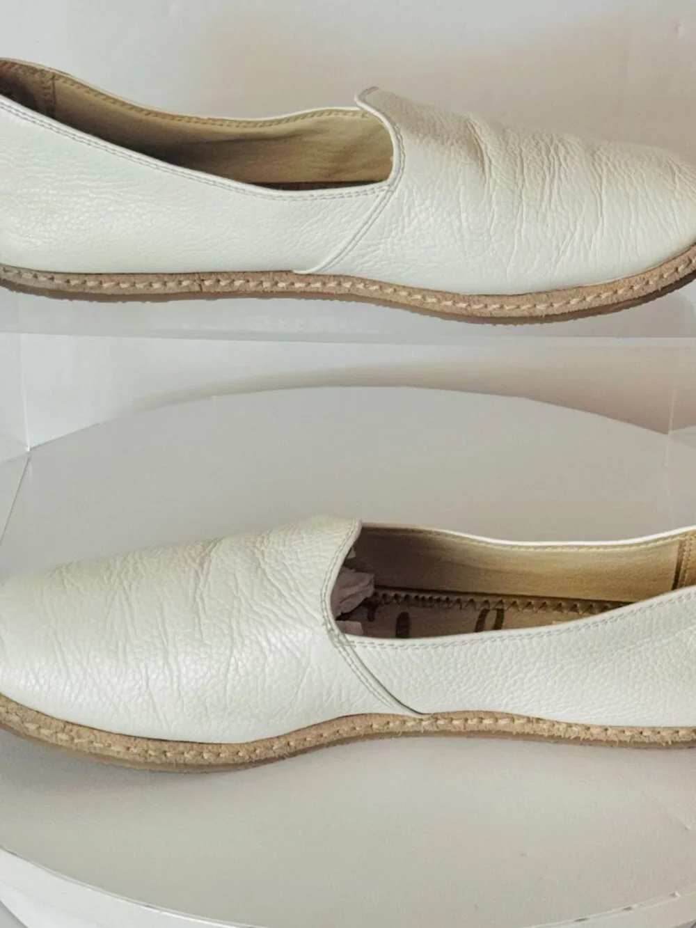 Sam Edelman Everie 8M White Cream Leather Slip on Flats Loafers